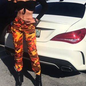 Orange Army Joggers